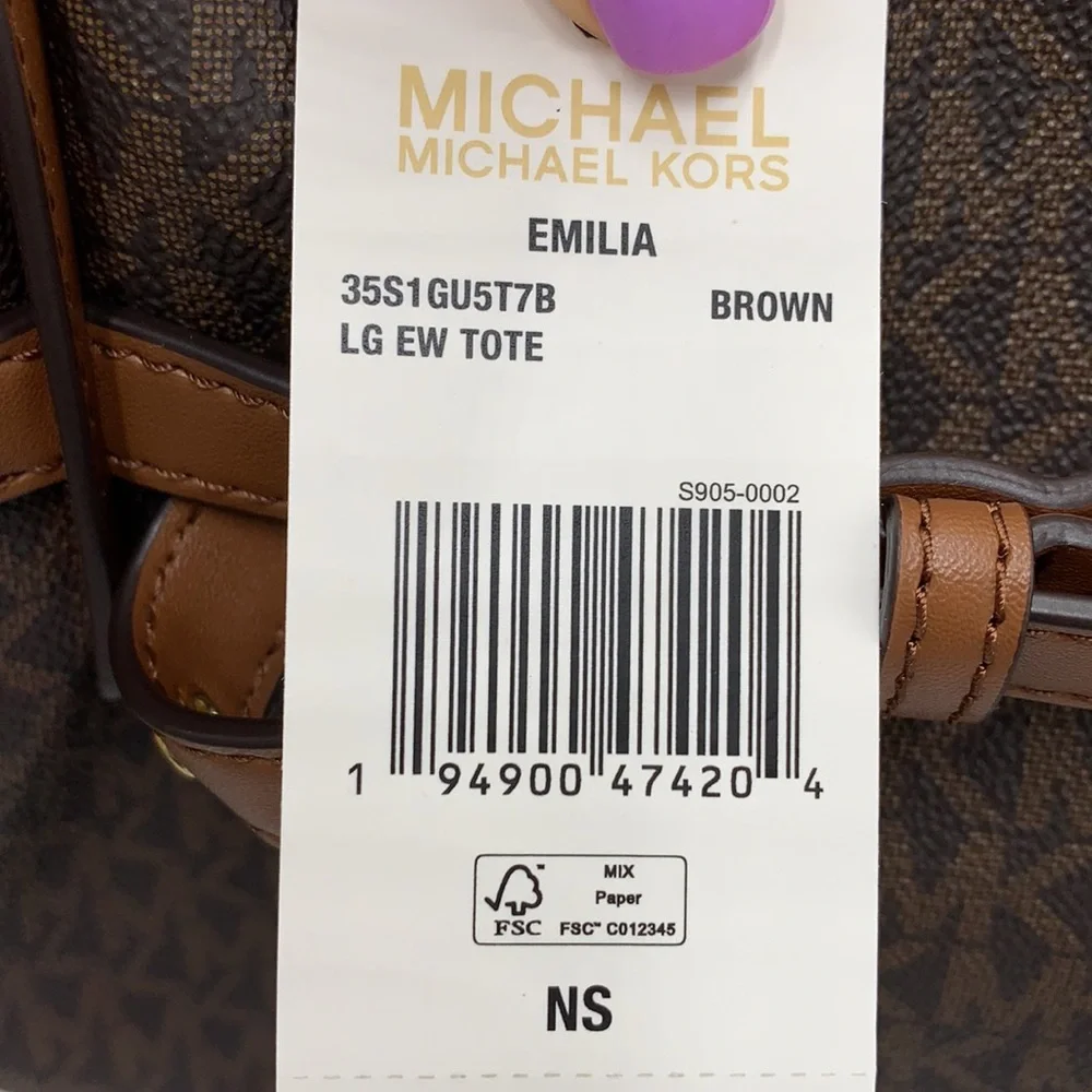 MICHAEL KORS 
Emilia Large Logo Tote Bag BROWN SIGNATURE COLOR - Picture 15 of 15